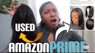 Amazon Prime Wig Review | 4X4 Bob Human Hair Lace Front Closure Wig | By Alibonnie Store | Used