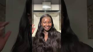 Love Her Smile!No Babyhair Style | Invisible Lace Wig Install & Body Wave #Shorts