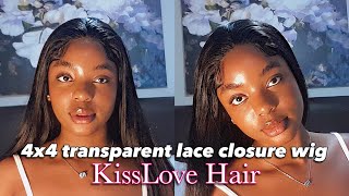 How I Installed My Straight 4X4 Closure Wig Ft. Kisslove Hair