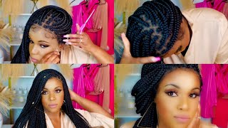 36 Inch Braided Knotless Full Lace Wig Install | Kalyss Braided Wig Ft Kalyss Hair