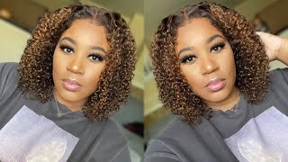 Tight Curly Ombré Bob Style | 4X4 Closure  Beginner Friendly Wig | Wequeen