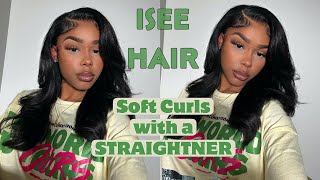 Curls With A Flat Iron?  Soft Wave Tutorial Ft Isee Hair