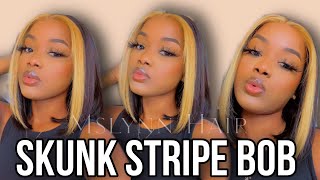 Skunk Stripe Bob Wig Install Ft Mslynn Hair| Beautifully Slayed