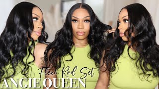Simple Flexi Rod Set On A Body Wave Wig | Angie Queen Hair