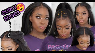 Yes! Curly Edges Clean Hairline Glueless Lace Wig! Look At This! | Mary K. Bella |@Wowafrican Hair