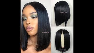 Middle Parting Lace Closure Blunt Cut Bob --Bea Hair