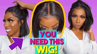 My Hair Or A Wig? Best Fresh Relaxer Bob Wig! No Work Needed! Hairvivi Lace Front Wig Game Changer