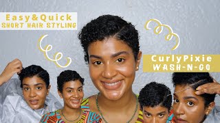 Curly Pixie Wash N Go | Jozi Curls Curl Pudding | Hairstyles For Short Natural Hair | Easy & Quick