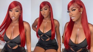 Girl It Came Cherry  Red Like This!  Easy 90S Swoop Bang Tutorial Ft Hermosa Hair| The Tastemaker