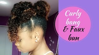 Curly Bangs And Faux Bun On Natural Hair !! || Protective Style || Hairstyles For Short 4 Hair Type