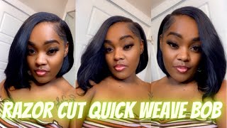 How To|Protective Quick Weave Razor Cut Bob | Step By Step Hair Tutorial |Tatiaunna