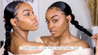 Quick & Easy Sleek Ponytail On Natural Hair | Slim Reshae