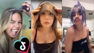 Girls Cutting Bangs Tik Tok Compilation  [Tiktok Hair Fails / Fringe Success May 2020]