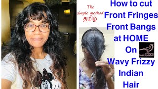 Viral Tiktok Korean Front Fringes Bangs On Wavy Frizzy Indian Hair | Diy Hair Cut At Home @Vettukili
