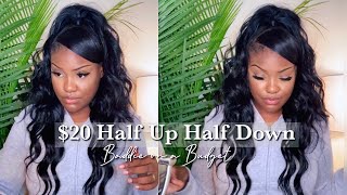 $20 Half Up Half Down With Swoop Bang | Baddie On A Budget | Outre Hair