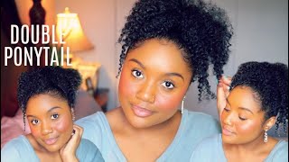 How To Achieve A Double Ponytail On Natural Hair L Sorta Messy, But Really Cute!!!