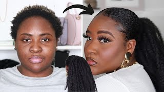 How To Do A Low Sleek Ponytail On 4C Natural Hair- Twa Hairstyles