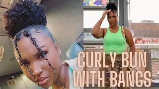 Back To School Hairstyles 2021 | Curly Bun With Bangs | Alishabrittany