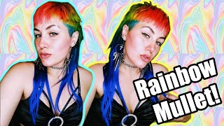 Adding Tape Extensions To My Rainbow Mullet! For Short Hair!