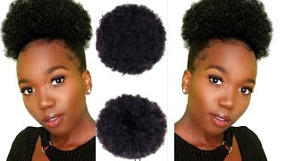 How To: High Afro Puff Drawstring Ponytail On 4C Natural Hair| Siya Mbungu