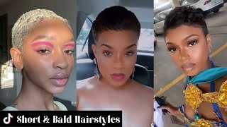 Black Women With Short & Bald Hairstyles | Black Girl Tiktok