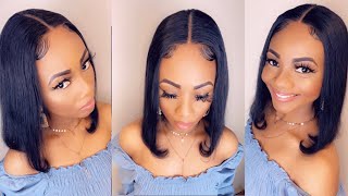 Short Straight Bob Human Hair Lace Front Wig For Black Woman | Amazon Upermall Hair Store