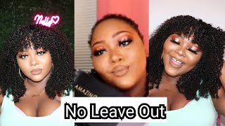 4C Protective Hairstyle | Curly Clip Ins With Bangs | Amazing Beauty Hair