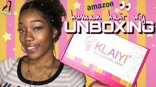 Unboxing 8” Curly Pixie Wig From Amazon  Brazilian Remy Water Wave  Feat. Amazon Klaiyi Hair
