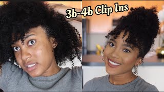 Curly Bun With Bangs Using Natural Hair Clip Ins | Ft 2Nd Touch Down Edge Tamer