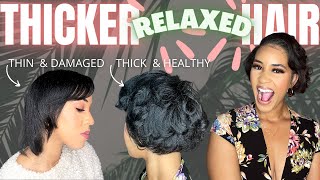 How To Get Thicker Relaxed Hair | Make Your Hair Look Thicker & Increase In Thickness