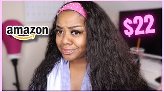 Best Synthetic Wig Under $30 ? Long Curly Headband Wig | Install & Review | Vedo Hair - Amazon