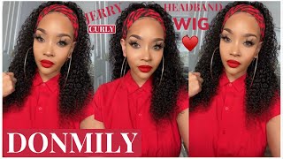 You Need This Curly Headband Wig! Curly Headband Wig| Ft. Donmily Hair