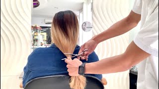 Medium Haircut | Long Bob Haircut | Hair Transformation | Potong Rambut Medium