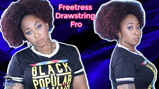 Freetress Synthetic Drawstring Ponytail Natural Fro  Wig Try-On & Review  | Empresshairlukz