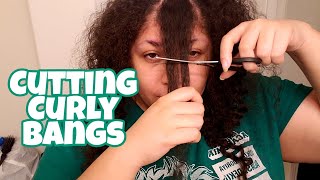 Cutting Curly Bangs✂️  First Major Hair Change Ever