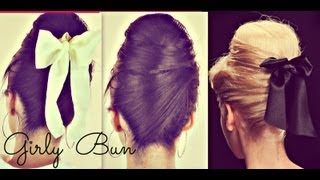 ★Cute Hair Bun | School Hairstyles For Medium Long Hair Tutorial | Retro 60S Buns Party Updos