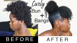 10 Mins Curly Bun And Bangs On Type 4B/C Hair