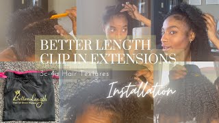 Better Length Clip In Installation On Short 3C - 4A Hair!! | Texlaxed