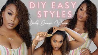 Beginner Friendly Diy Styles For Curly Hair | Undetectable Mixed Color Chestnut Brown | Deep Wave❤️