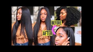 Easily Fit Thick Natural Hair Under A Straight Wig| Hairvivi Fake Scalp Wig
