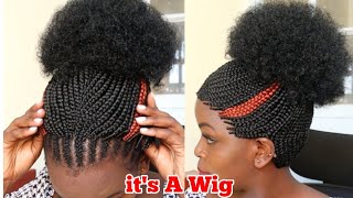 #Shorts  Braided Ponytail Afro Wig