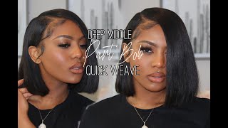Side Part Quick Weave On Natural Hair Transformation