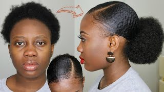 4C Natural Hair Doesn'T Slick Down!? Look At What She Did! Slick Down Short 4C Natural Hair Tut