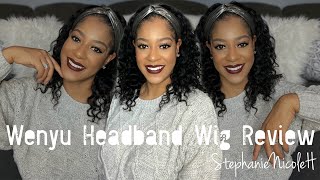 Amazon Headband Wig Review Featuring Wenyu Hair | More Details On Giveaway | Water Wave Headband Wig