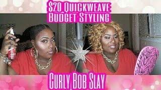 $20 Quick Weave Curly Bob