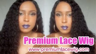 Premium Lace Wig Review Brazilian Virgin Hair Pre Plucked Full Lace Wig Deep Curly