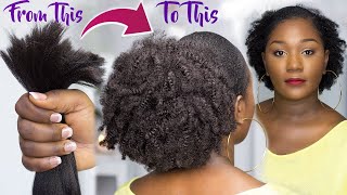 She Changed The Game!!! Diy $1.72 Kinky Curly Drawstring Ponytail For Short 4C Natural Hair!