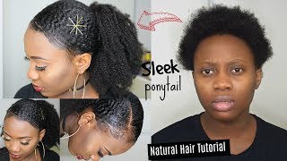 How To | Sleek Low Ponytail On Short Twa 4C Natural Hair Tutorial || Protective Style | Betterlength