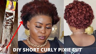 Diy Short Pix Curl Wig / How To Diy Short Pixie Curl Wig Using Xpression Braiding Hair