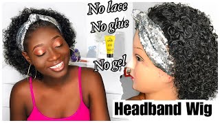 Diy || How To Do Trending Headband Wig !!!No Lace, No Glue ,No Gel Needed